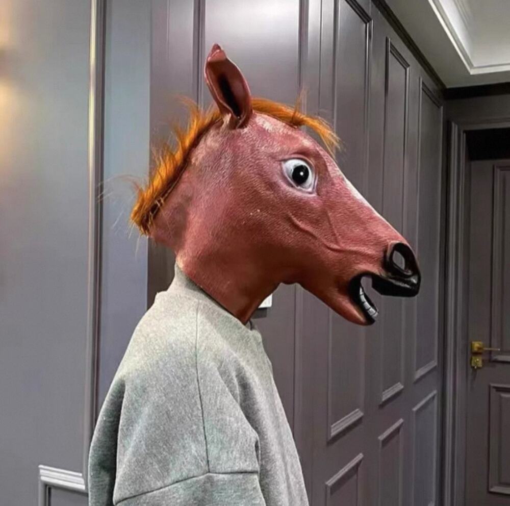 Horse Head Latex Mask Halloween Cosplay Prank Headgear